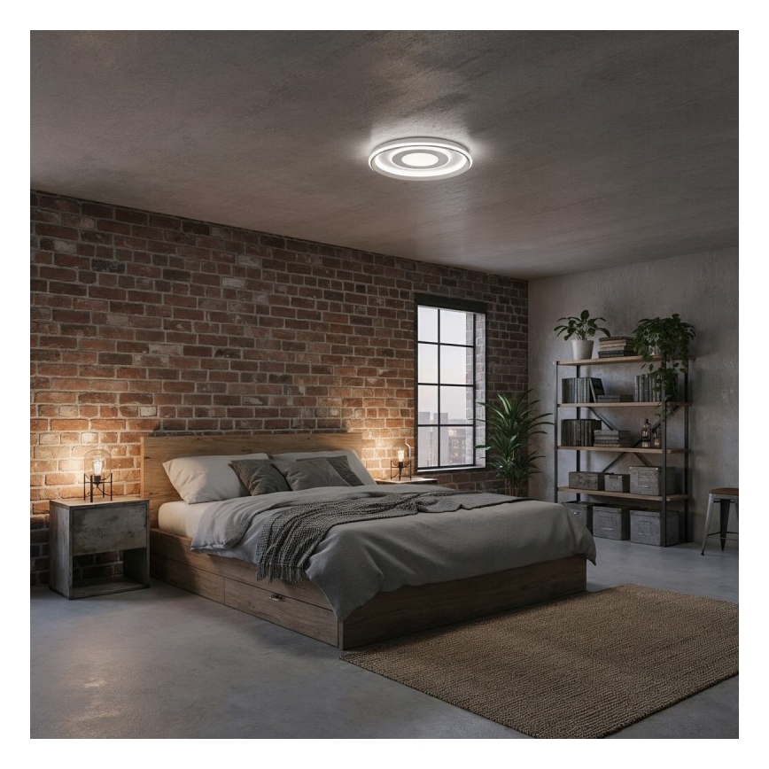 ITALUX - himmennettävä LED-kattovalaisin SIMNI LED/55W/230V 3000-6500K halkaisija 50 cm valkoinen + kaukosäädin