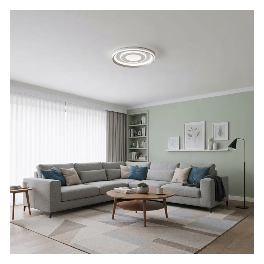ITALUX - himmennettävä LED-kattovalaisin SIMNI LED/55W/230V 3000-6500K halkaisija 50 cm valkoinen + kaukosäädin