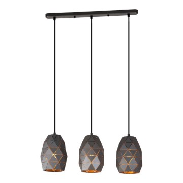 ITALUX - Kattokruunu johdossa HARLEY 3xE27/40W/230V antrasiitti