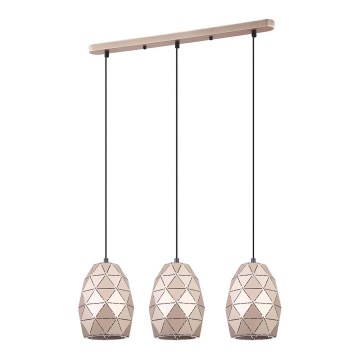 ITALUX - Kattokruunu johdossa HARLEY 3xE27/40W/230V Ruusukulta