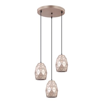 ITALUX - Kattokruunu johdossa HARLEY 3xE27/40W/230V Ruusukulta