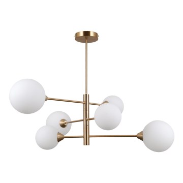 ITALUX - Kattovalaisin tankokiinnityksellä EVORA 6xG9/5W/230V messinki