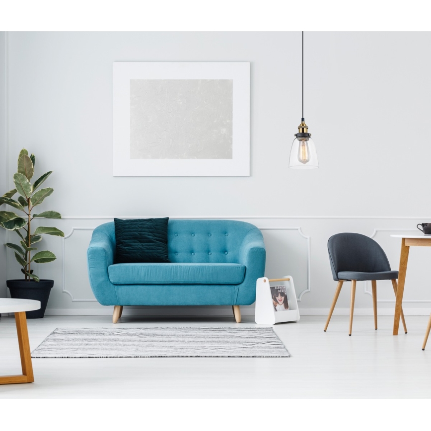 ITALUX - Kattokruunu johdossa FRANCIS 1xE27/40W/230V musta/kulta