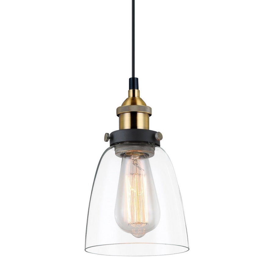 ITALUX - Kattokruunu johdossa FRANCIS 1xE27/40W/230V musta/kulta