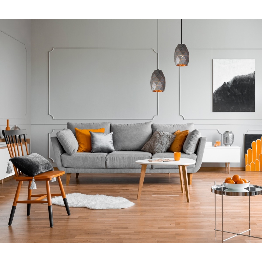 ITALUX - Kattokruunu johdossa HARLEY 1xE27/40W/230V antrasiitti