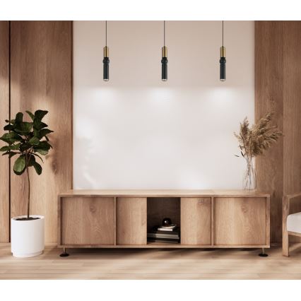 ITALUX - Kattokruunu johdossa ISIDORA 1xGU10/25W/230V musta/pronssi