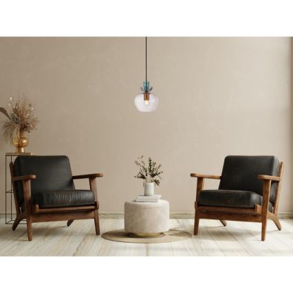 ITALUX - FANDA riippuvalaisin vaijerilla 1xE27/40W/230V kultainen/savunharmaa