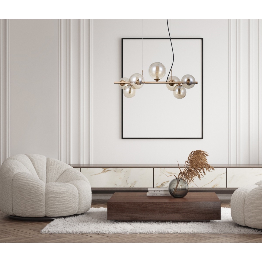 ITALUX - Ripustettava kattovalaisin CANELLO 7xG9/5W/230V messinki