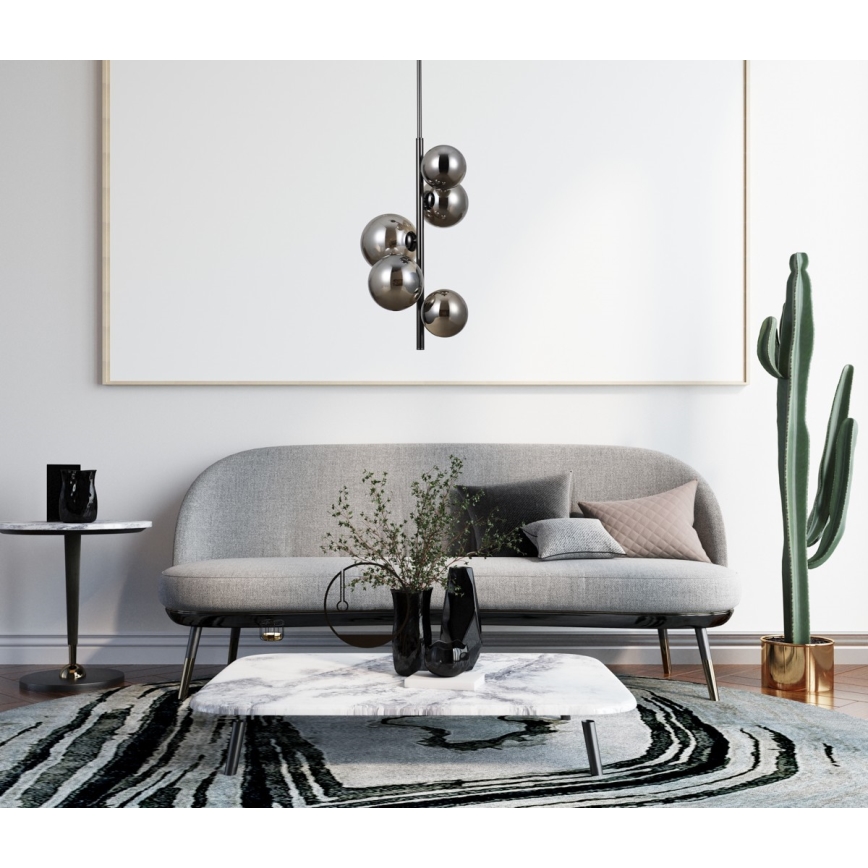 ITALUX - Riippukattokruunu CANELLO 5xG9/5W/230V musta