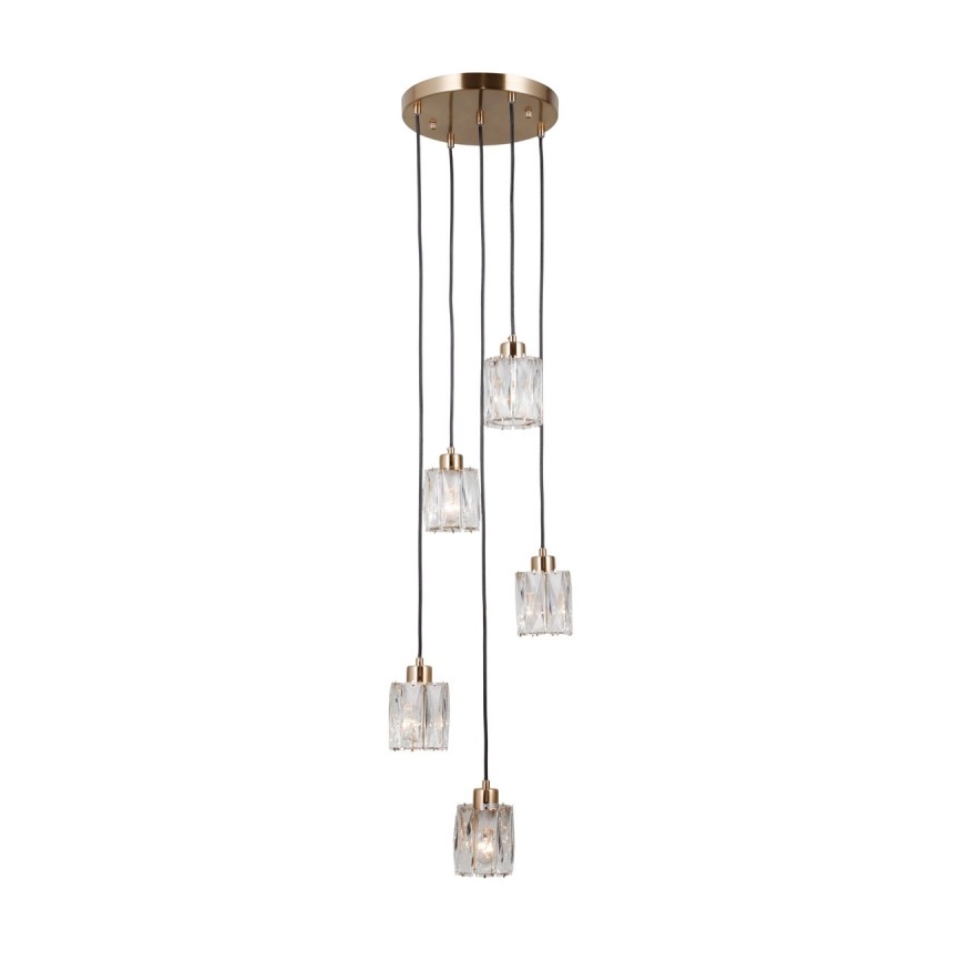 ITALUX - TORNO-riippuvalaisin vaijerilla 5xE14/40W/230V, kullanvärinen