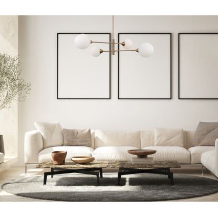 ITALUX - Kattovalaisin tankokiinnityksellä EVORA 4xG9/5W/230V messinki