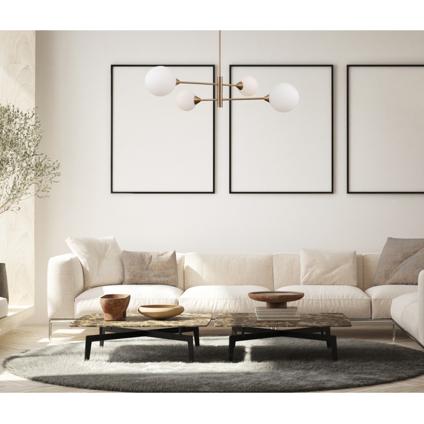 ITALUX - Kattovalaisin tankokiinnityksellä EVORA 4xG9/5W/230V messinki