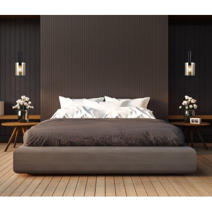 ITALUX - Kattokruunu johdossa SARDO 1xE27/40W/230V musta/kulta