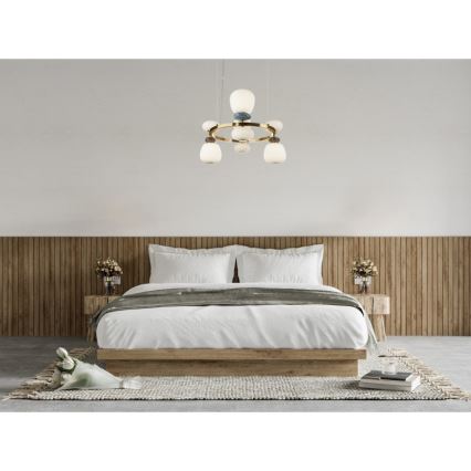 ITALUX - EVANS LED-riippuvalaisin vaijerilla LED/33W/230V 3000K kulta/sininen/ruskea