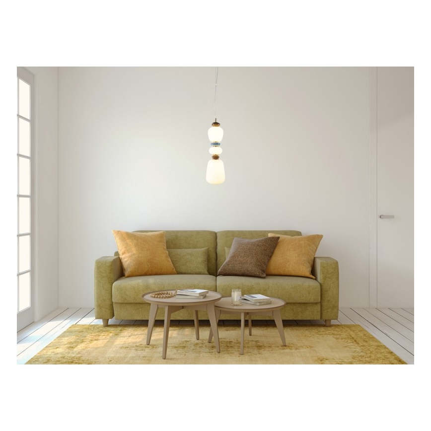 ITALUX - LED-riippuvalaisin vaijerilla EVANS LED/19W/230V 3000K kultainen/sininen/ruskea
