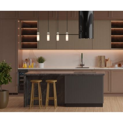 ITALUX - SANTOS vaijerilla ripustettava kattokruunu 4xG9/40W/230V, musta