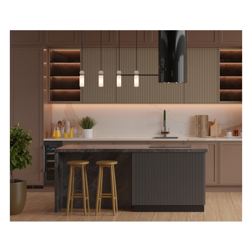 ITALUX - SANTOS vaijerilla ripustettava kattokruunu 4xG9/40W/230V, musta