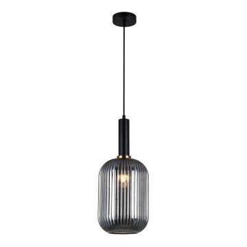 ITALUX - Riippuvalaisin ANTIOLA 1xE27/40W/230V halkaisija 20 cm musta