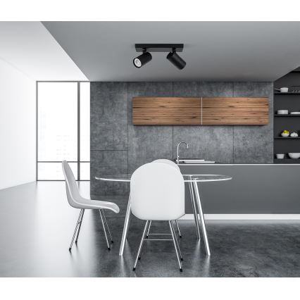 ITALUX - Kohdevalo LACONI 2xGU10/35W/230V musta