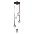 ITALUX - TORNO riippuvalaisin vaijerilla 5xE14/40W/230V musta/kulta