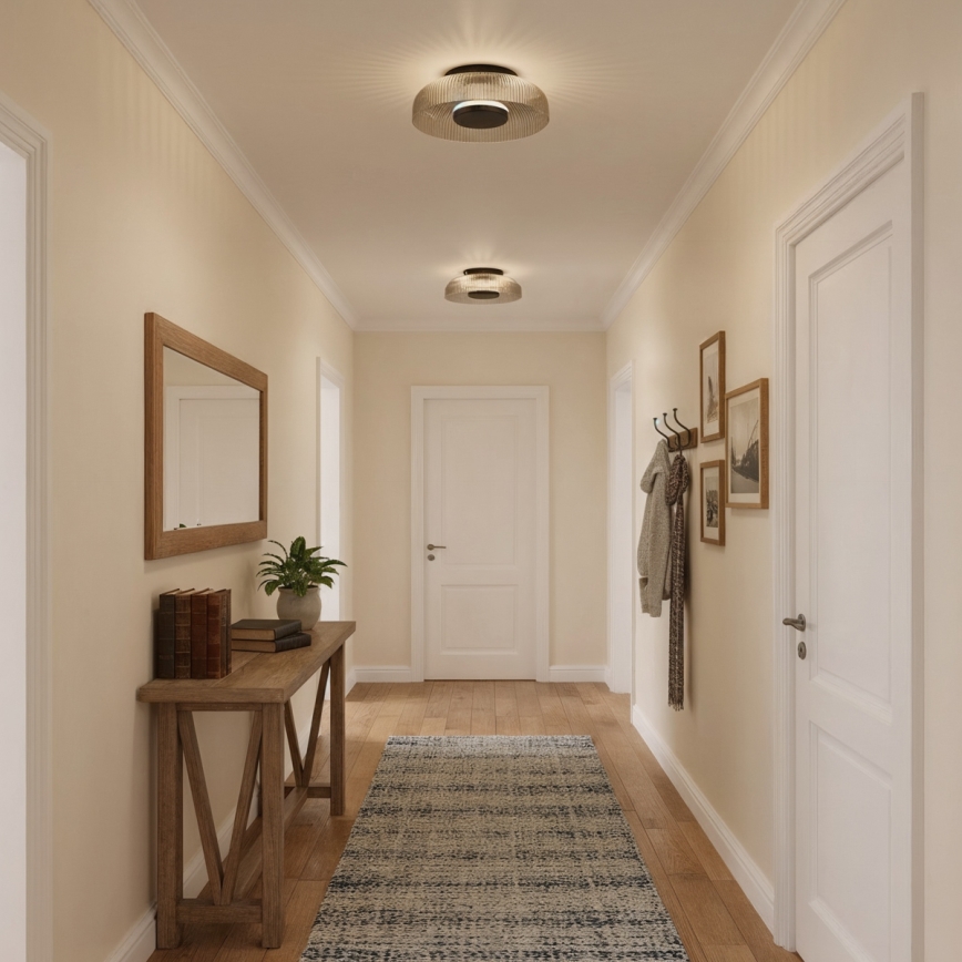 ITALUX - PASSO LED-kattovalaisin 8 W 230 V 3000 K Ø 25 cm savunmusta