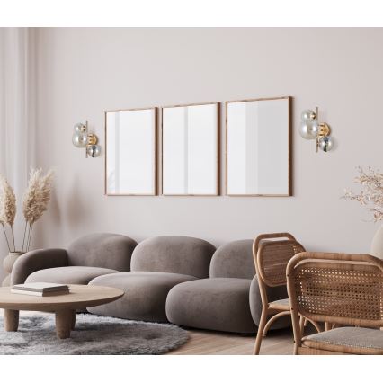 ITALUX - Seinävalaisin CANELLO 3xG9/5W/230V messinki