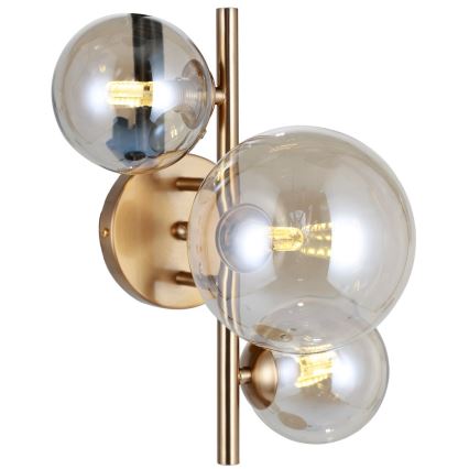 ITALUX - Seinävalaisin CANELLO 3xG9/5W/230V messinki