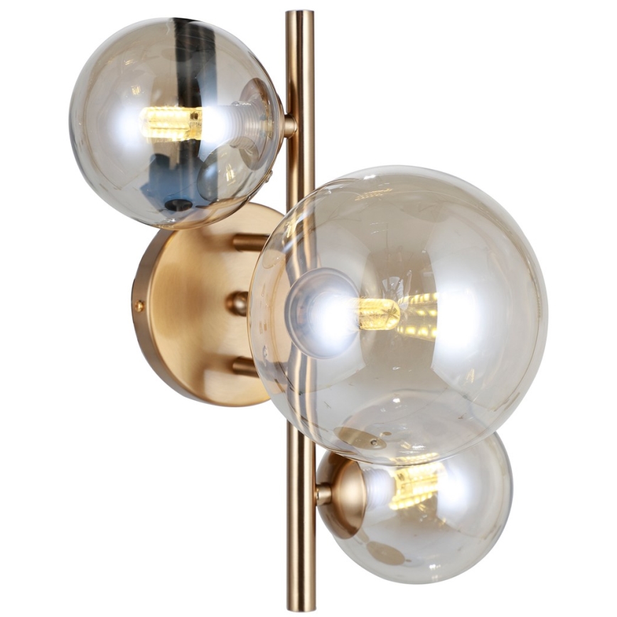 ITALUX - Seinävalaisin CANELLO 3xG9/5W/230V messinki