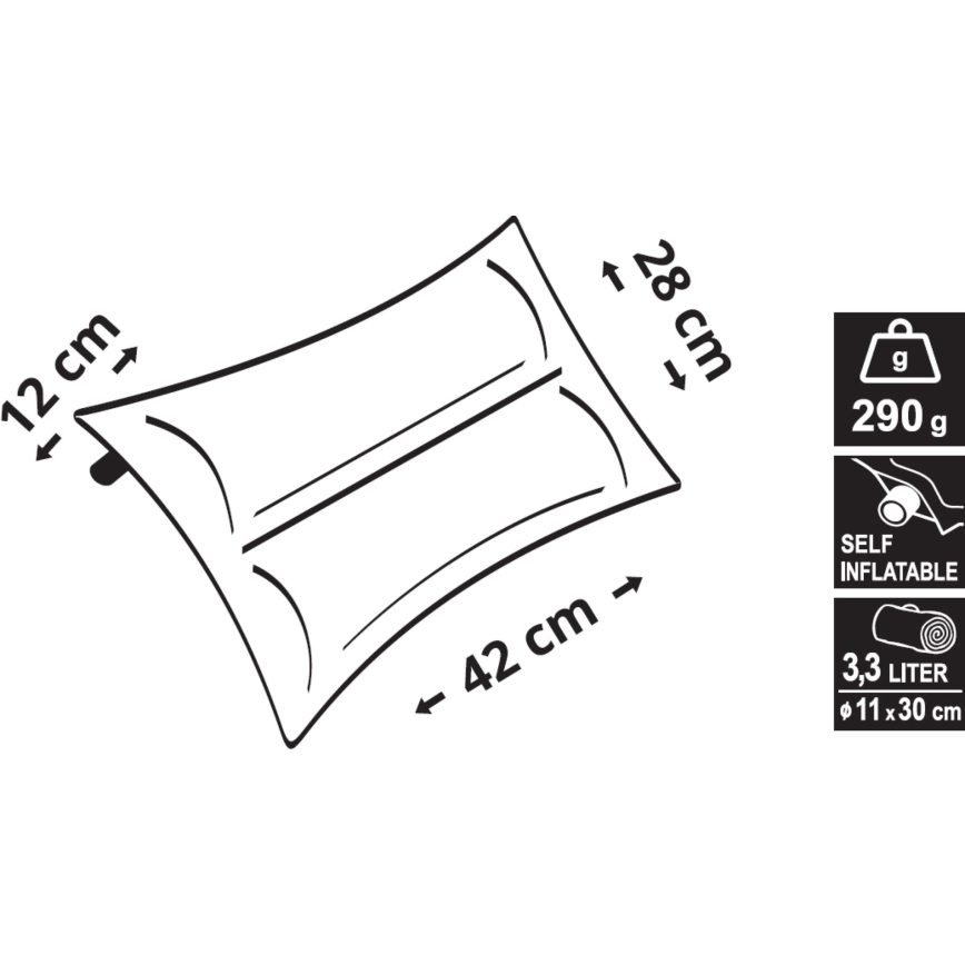 Itsetäyttyvä tyyny sininen
