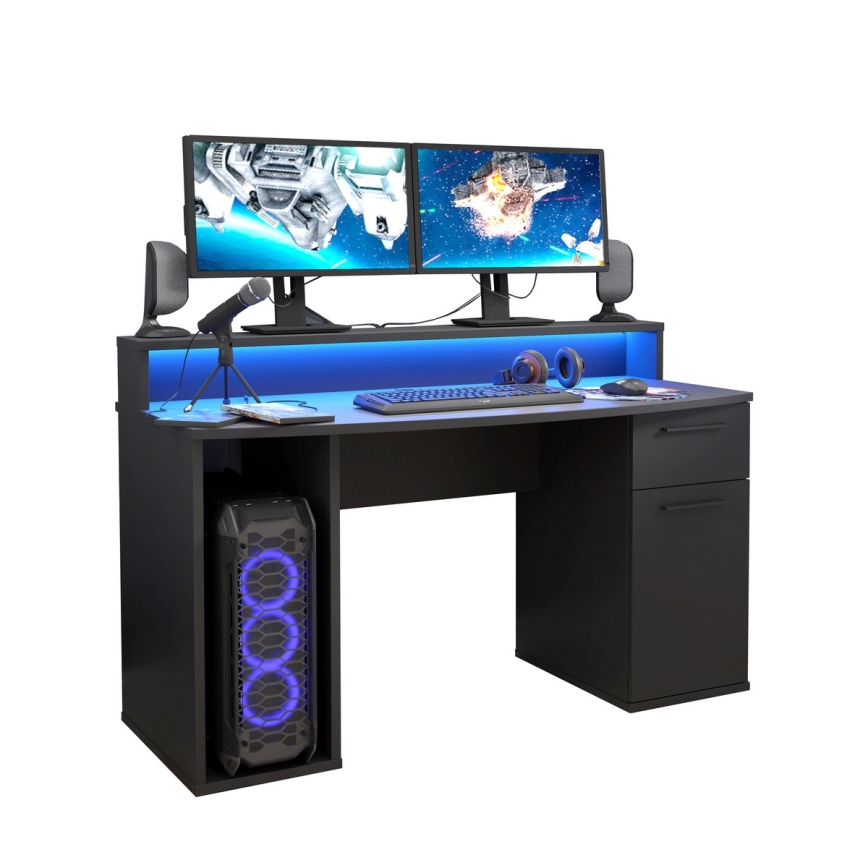 IVAR-kirjoituspöytä taustavalaistuksella, musta