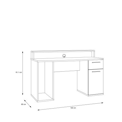 IVAR-kirjoituspöytä taustavalaistuksella, musta