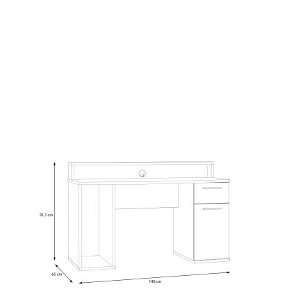 IVAR kirjoituspöytä valaistuksella, valkoinen