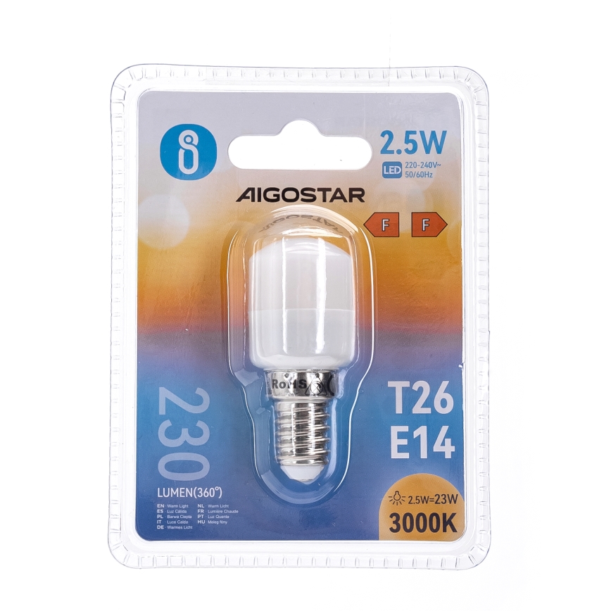 jääkaapin LED-polttimo T26 E14/2,5W/230V 3000K - Aigostar