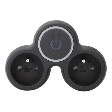 Jakorasia 2 x 10 A kytkimellä, musta