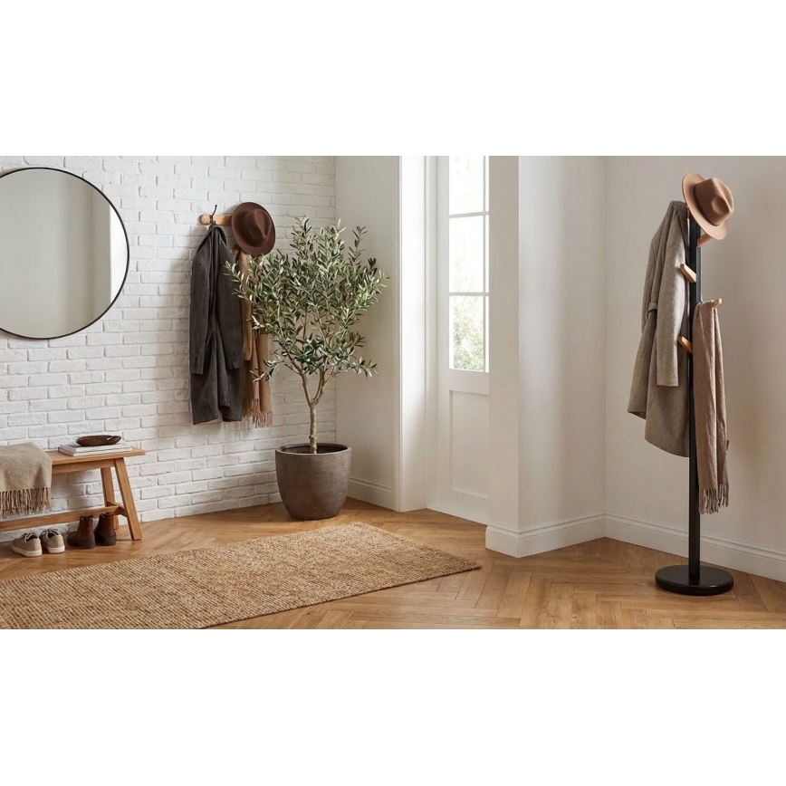 Jalallinen naulakko DOMUS 177x28 cm musta/beige