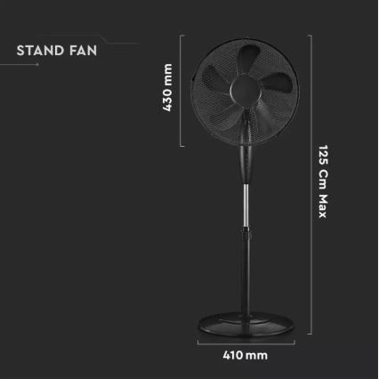 Jalallinen tuuletin halkaisija 43 cm 55W/230V musta