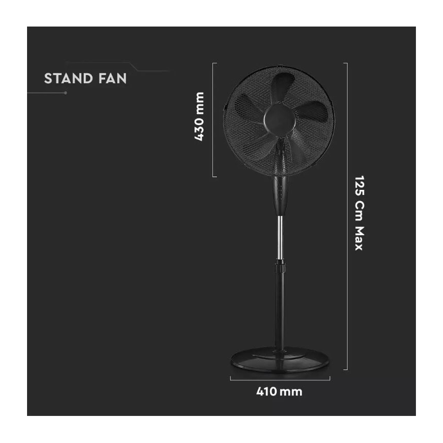 Jalallinen tuuletin halkaisija 43 cm 55W/230V musta