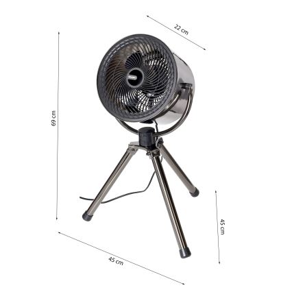 Jalustatuuletin TRIPOD 40W/230V Ø 45 cm musta