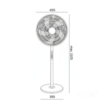 Jalustatuuletin VIENTO-R 40 W/230 V valkoinen + kaukosäädin
