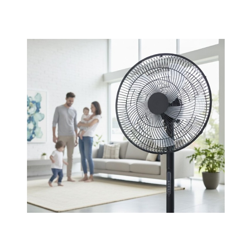 Jalustatuuletin VIENTO-R 40W/230V, musta + kaukosäädin