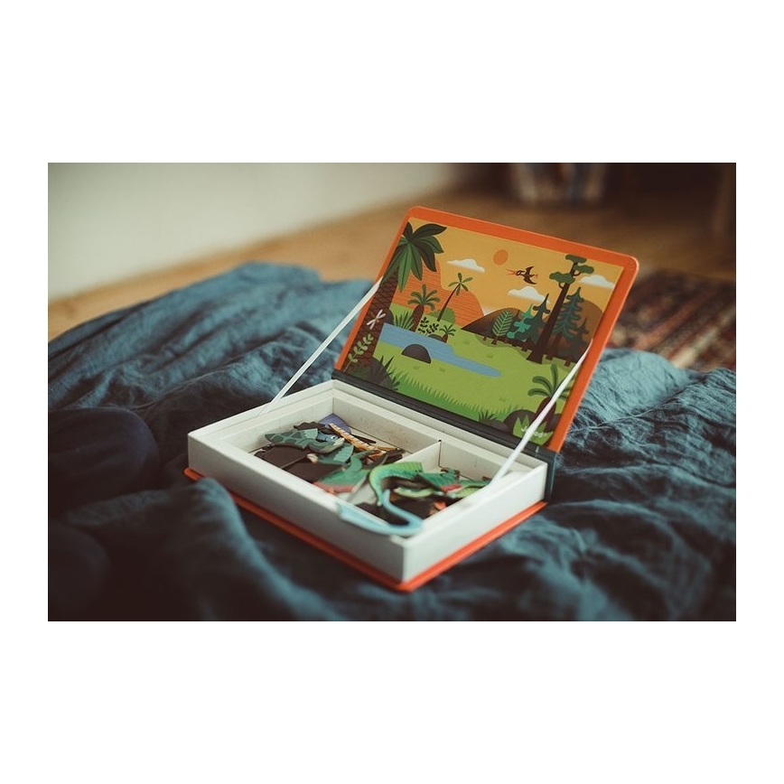 Janod - Magneettinen interaktiivinen sarja MAGNETIBOOK dinosaurukset