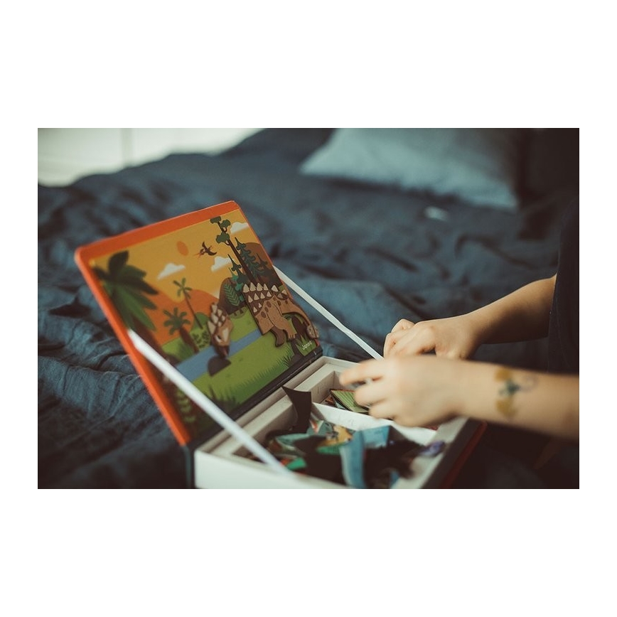 Janod - Magneettinen interaktiivinen sarja MAGNETIBOOK dinosaurukset