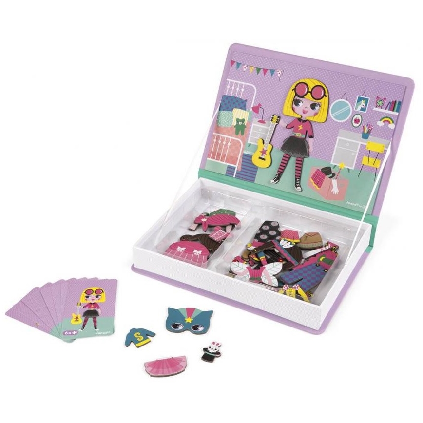 Janod - Magneettinen interaktiivinen setti MAGNETIBOOK tyttö