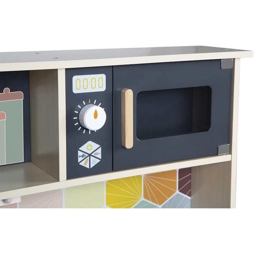 Janod - Puinen keittiö LED-keittotasolla MOZAIC 2xLR6