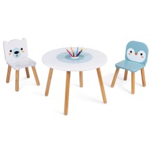 Janod - Puinen pöytä ja tuolit