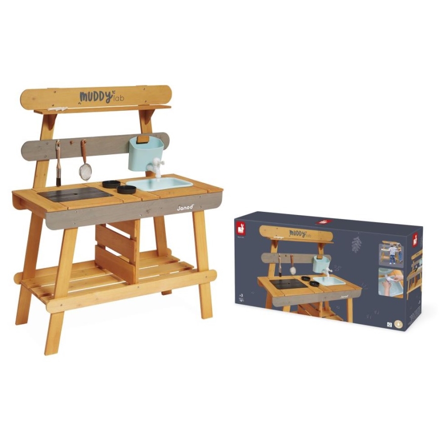 Janod - Puinen ulkoleikkikeittiö MUDDY LAB