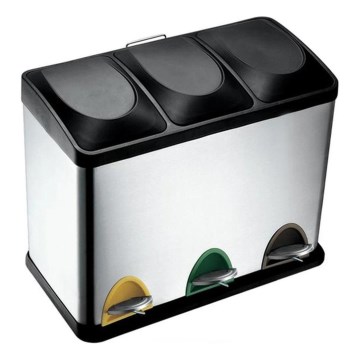 Jäteastia lajittelujätteelle 45 l musta/ruostumaton teräs