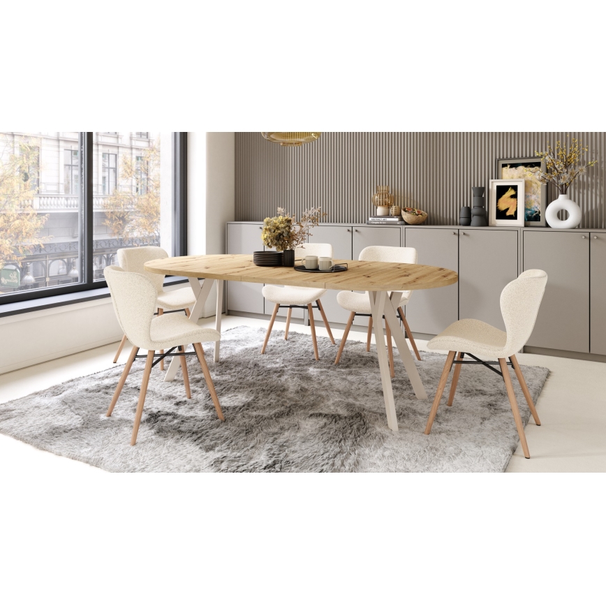 Jatkettava ruokapöytä ARTUR tammi artisan/beige