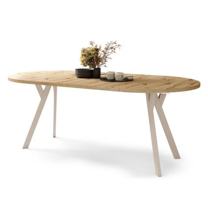 Jatkettava ruokapöytä ARTUR tammi artisan/beige