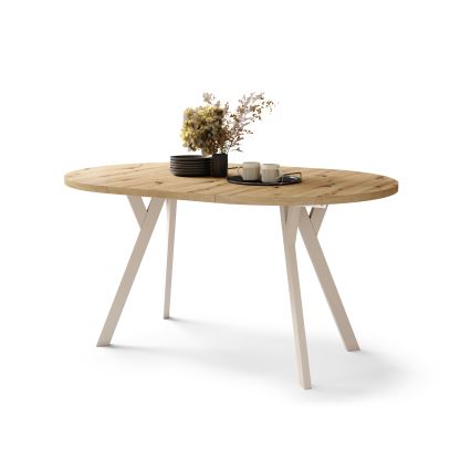 Jatkettava ruokapöytä ARTUR tammi artisan/beige